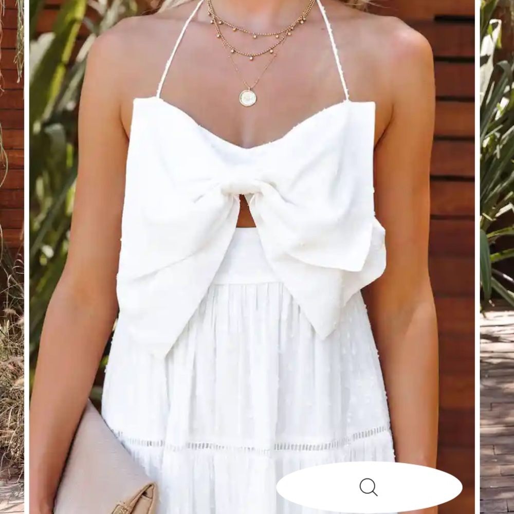 Vici Frederica Cotton Tiered Midi Dress - White - Small - NWT - Picture 7 of 8